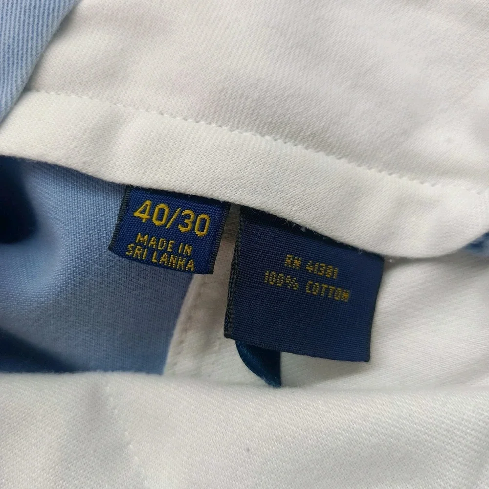 Polo Ralph Lauren Bedford Chino Pants Men 40x30 Sky Blue Stretch Straight Cotton
